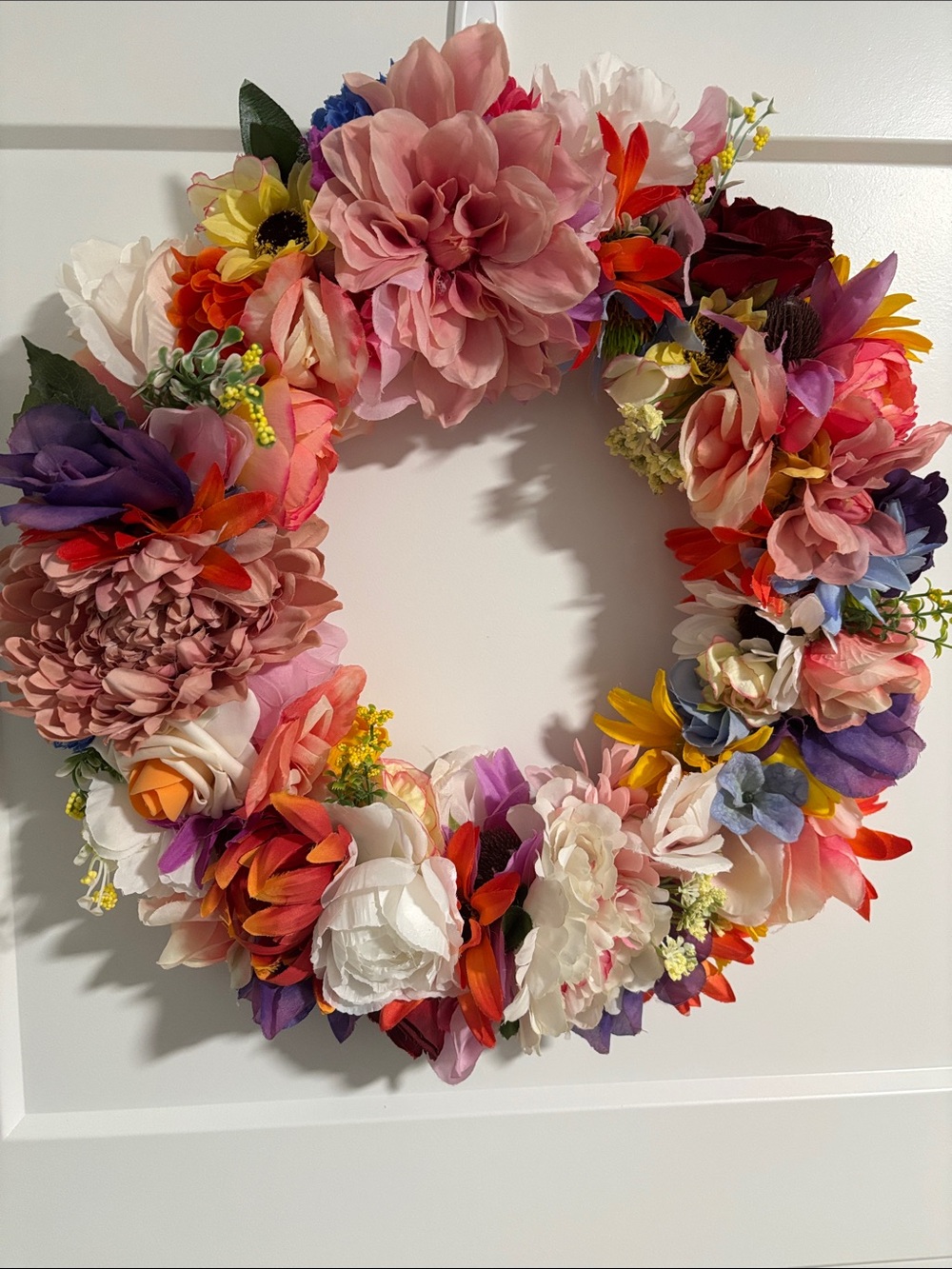 Hand Crafted Multi-Color Floral Wreath